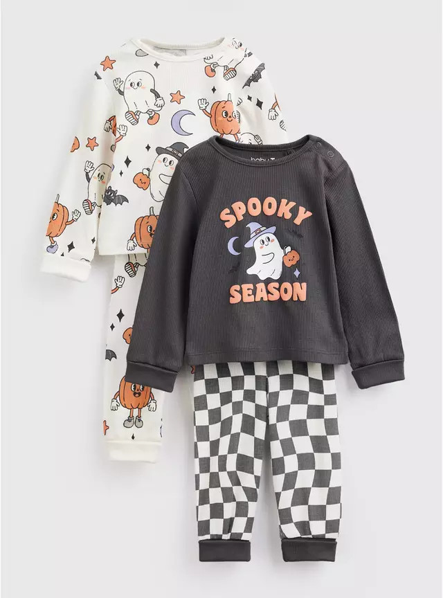 Buy Halloween Print Pyjamas 2 Pack 3-6 months | Halloween pyjamas | Tu | Tu Clothing