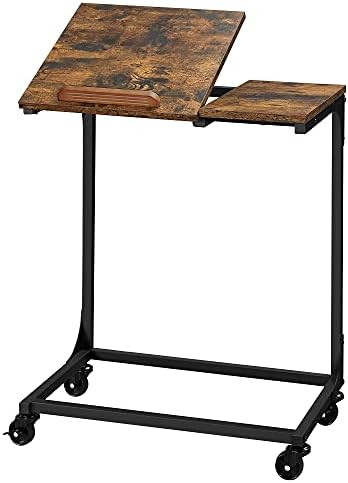 VASAGLE Tilting Top Side Table, Laptop Table with Lockable Wheels, C Shaped End Table, Adjustable... | Amazon (US)