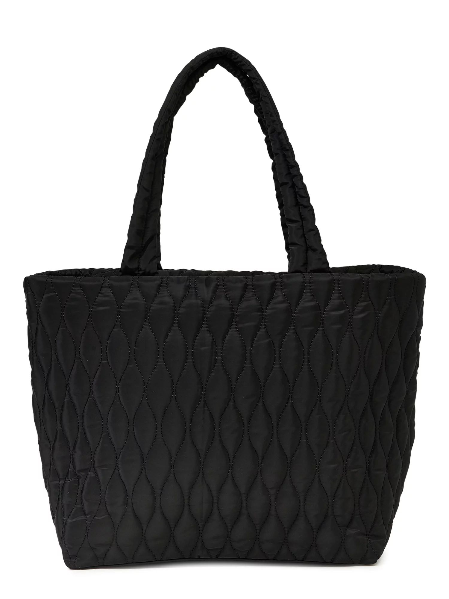 Time and Tru Women's Tara Nylon Tote Bag Black - Walmart.com | Walmart (US)