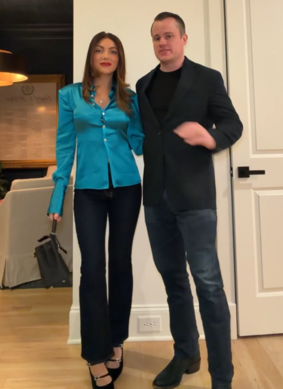 OOTN date night pookie and Jett helsa Levi’s Hermes 