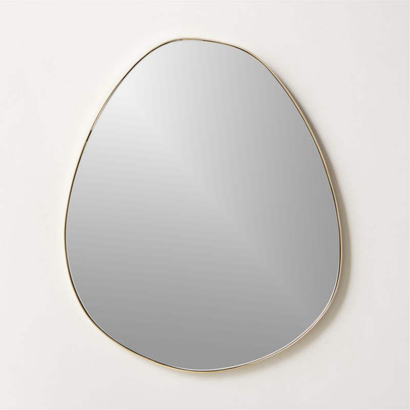 Navone Unlacquered Brass Wall Mirror 24''x20'' + Reviews | CB2 | CB2