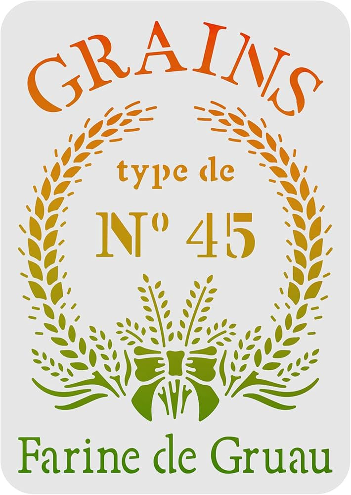 FINGERINSPIRE Grain Stencils Template 11.6x8.3 inch Plastic French Grain Sack Drawing Painting St... | Amazon (US)