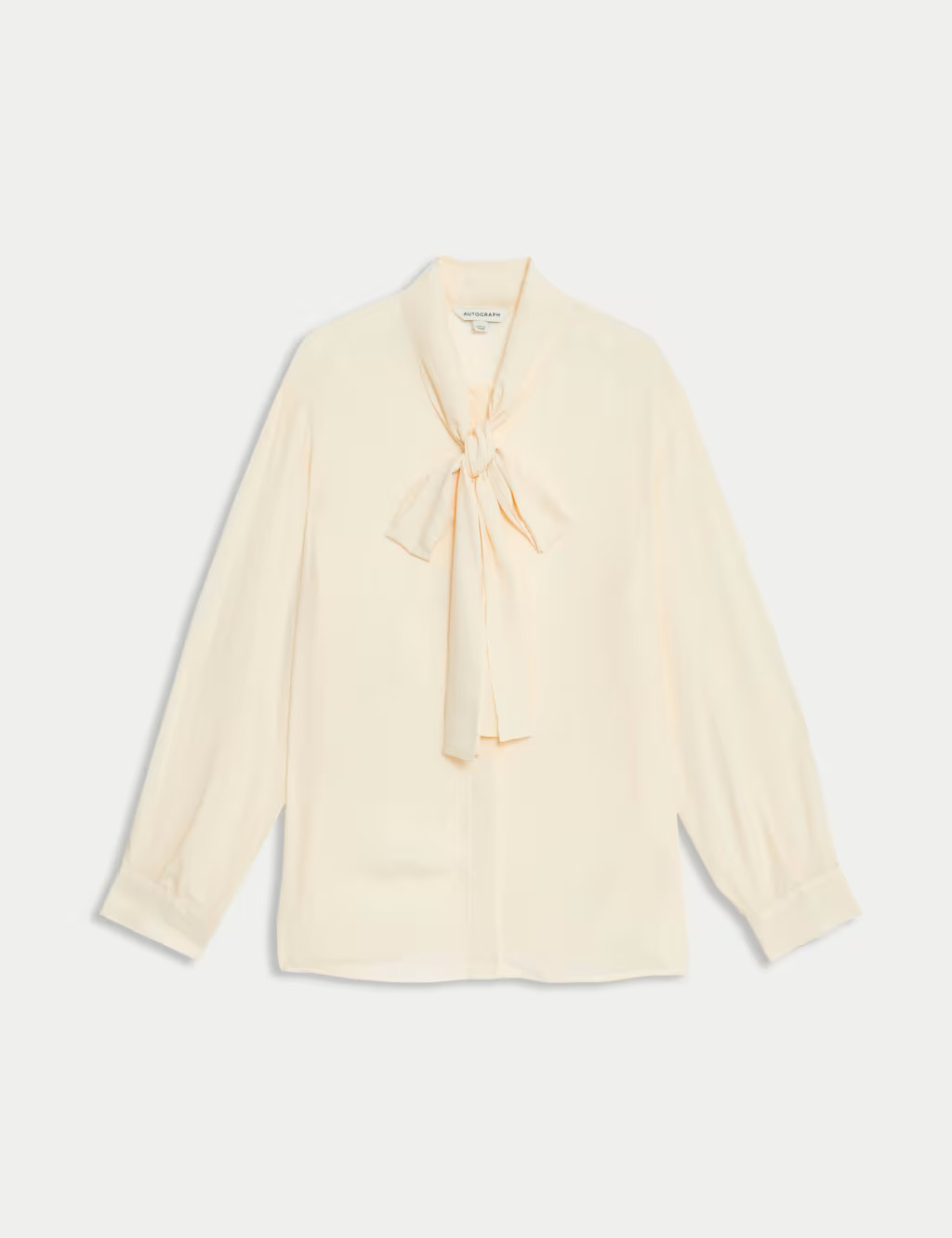 Silk Blend Tie Neck Button Through Blouse | Marks & Spencer (UK)