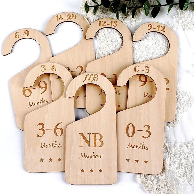 Wooden Baby Closet Size Dividers 7Pack, Baby Clothes Organizers Home Nursery Decor, Thicken and D... | Amazon (US)