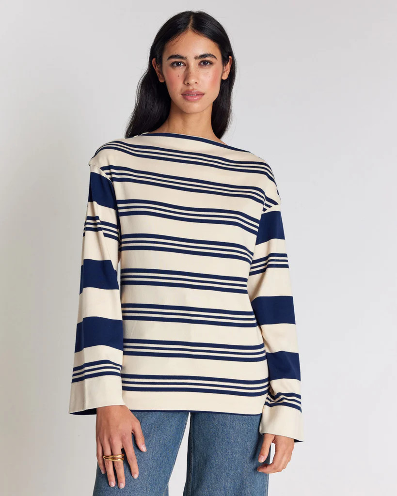 Lubin navy blue striped t-shirt | Balzac Paris US