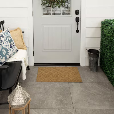 allen + roth 1-1/2-ft x 2-1/2-ft Brown/Tan Polyester Rectangular Indoor or outdoor Door mat | Lowe's