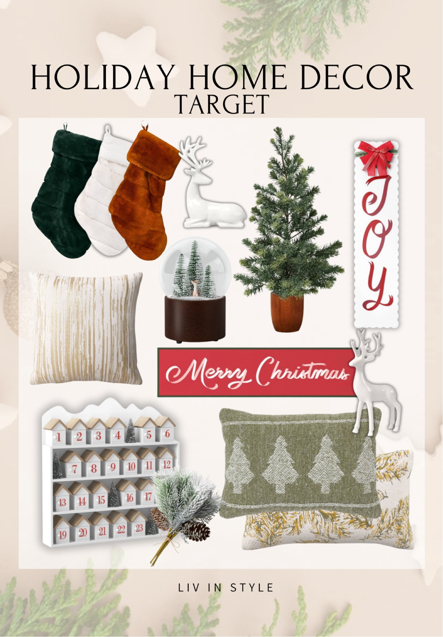 Target Holiday Home Decor. This Cozy Cabin holiday home decor from Target is SO cute. Stockings, faux Christmas tree, pillows, candles, and a Christmas countdown.

#LTKHome #LTKHoliday #LTKSeasonal