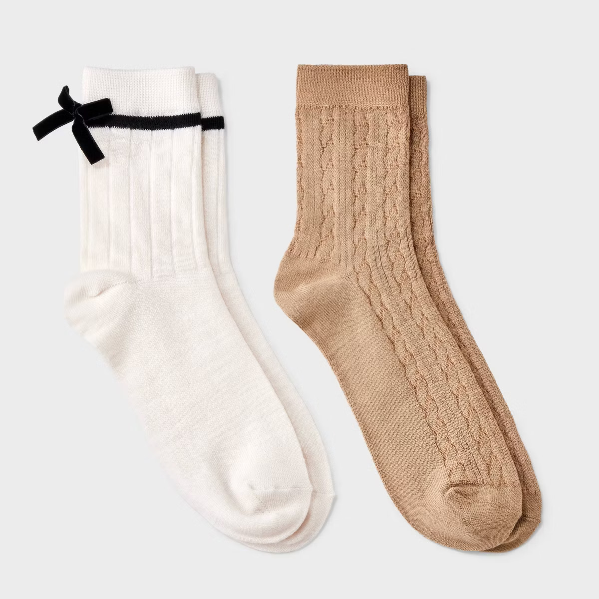 Girls' 2pk Velvet Bow Dressy Mid-Crew Socks - art class™ Berry Red | Target