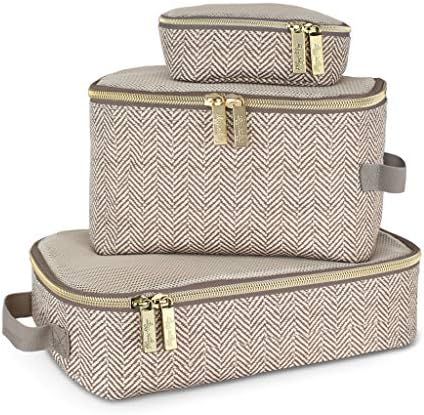 Itzy Ritzy Packing Cubes - Set of 3 Packing Cubes or Travel Organizers; Each Cube Features a Mesh... | Amazon (US)