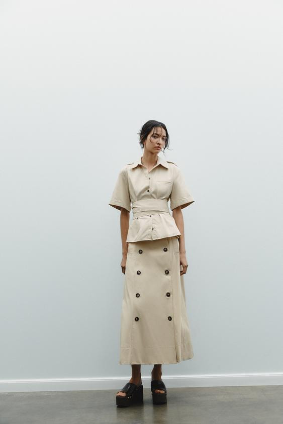 BELTED TAB SHIRT | Zara US