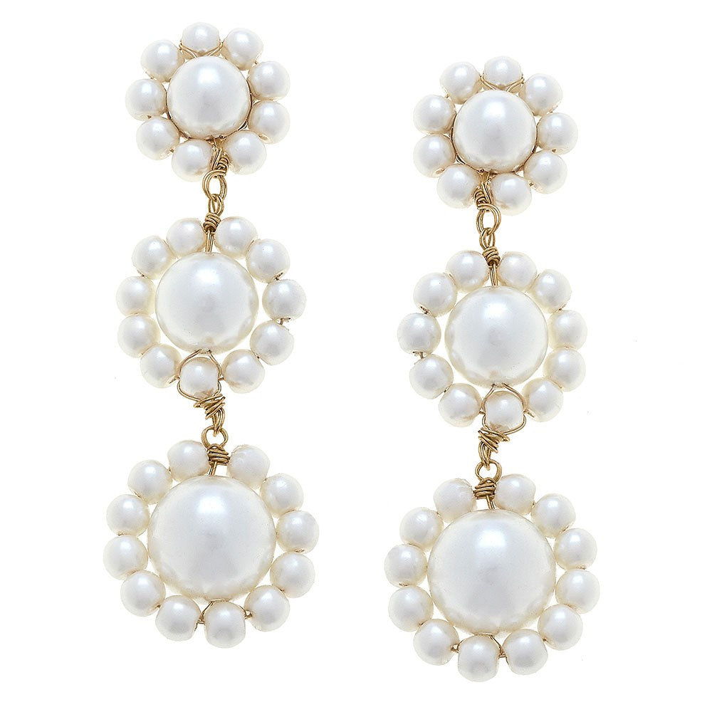 Pearl Statement Drop Earrings in Ivory | CANVAS