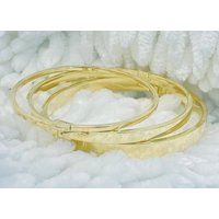 Genuine 10K Gold Bangle Bracelet, 7Inch Ladies Bangle, Shiny Plain Bracelet | Etsy (US)
