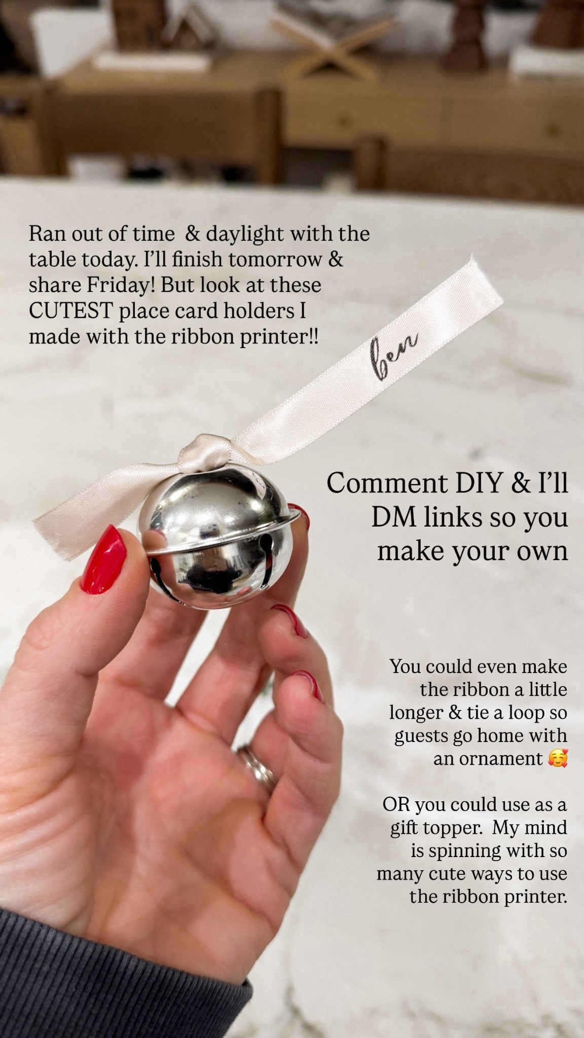 I made the cutest place card holders for our Christmas Eve dinner with a ribbon printer! 

Christmas decor, home decor, place setting, table, setting, table, scape, police card, Silver, bell, ornament, gift, gifts for her, gifts for him, hostess gift, gift, guide, party favor 

#LTKGiftGuide #LTKHoliday #LTKHome