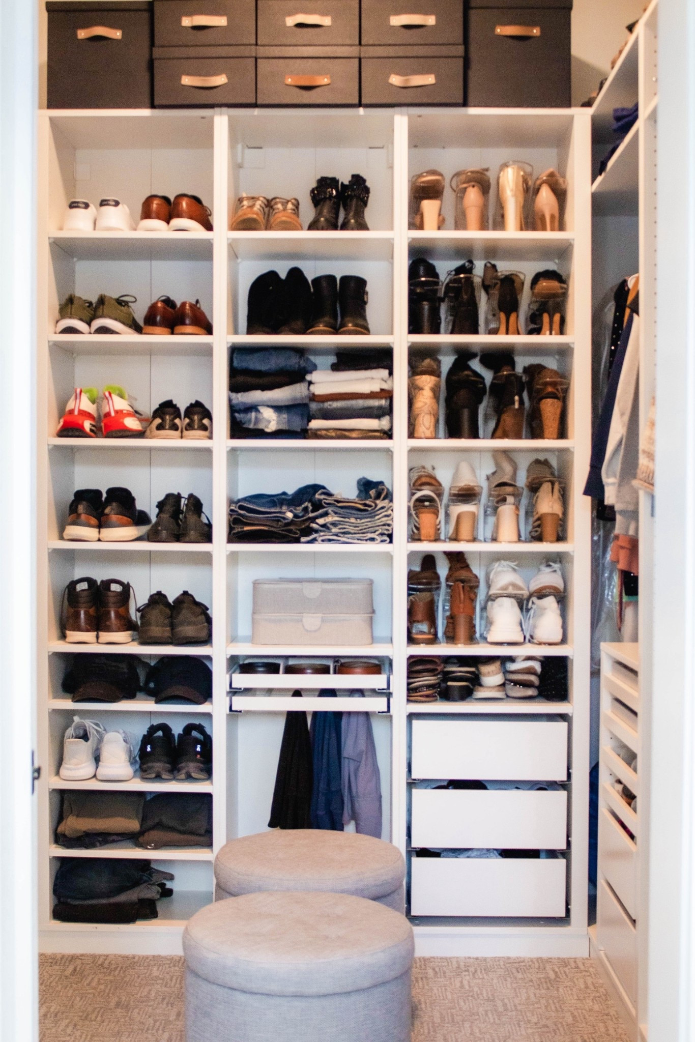 Primary bedroom closet built with IKEA pax system 

#LTKHome #LTKShoeCrush