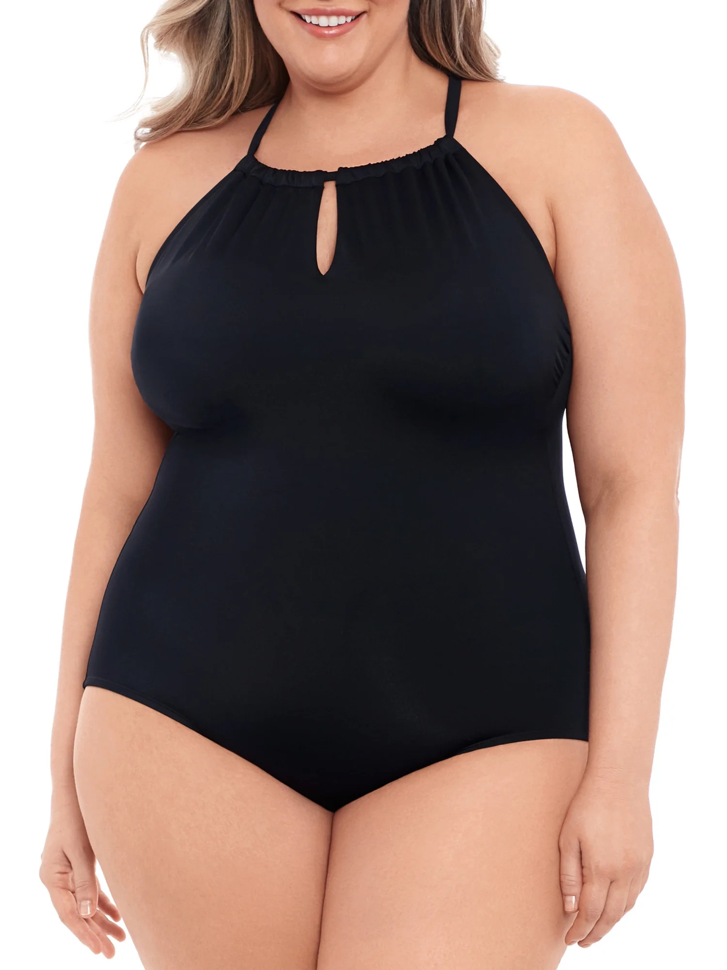 Time and Tru Women’s and Plus One Piece Swimsuit - Walmart.com | Walmart (US)