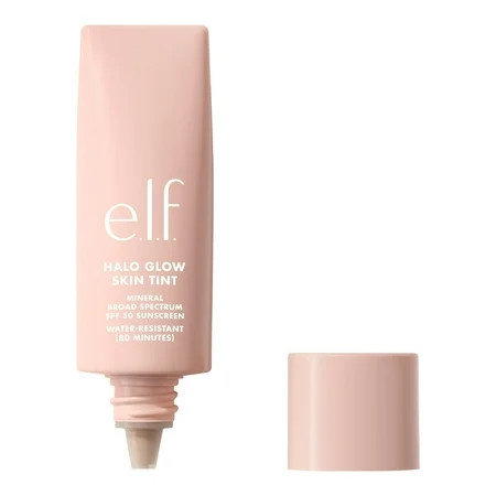 e.l.f. Halo Glow Skin Tint Mineral SPF 50, Tinted Moisturizer, 10 Tan Neutral, 1 fl oz | Walmart (US)