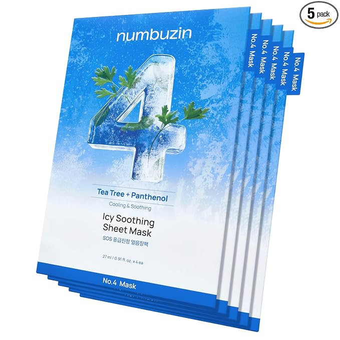 numbuzin No.4 Sheet Mask | Icy Soothing Sheet Mask | Instant Cooling, Hydrating with Tea Tree Ext... | Amazon (US)