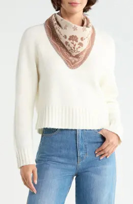 BCBG Whipstitch Bandana Triangle Scarf in Black at Nordstrom Rack | Nordstrom Rack
