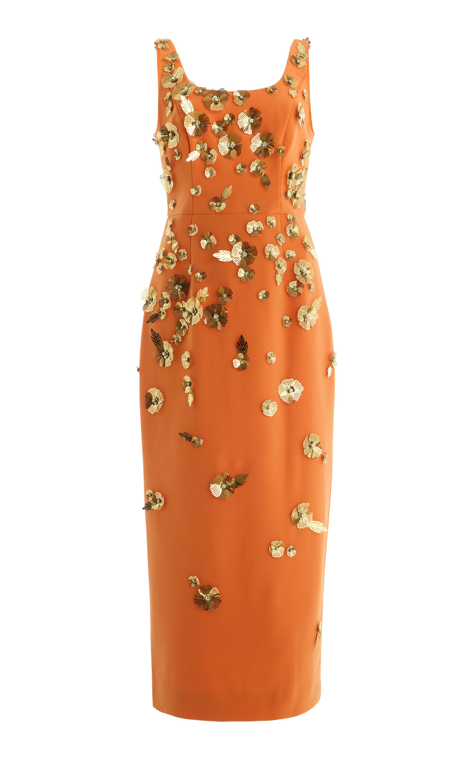 Carolina Herrera Embroidered Crepe Midi Dress - Moda Operandi | Moda Operandi (Global)