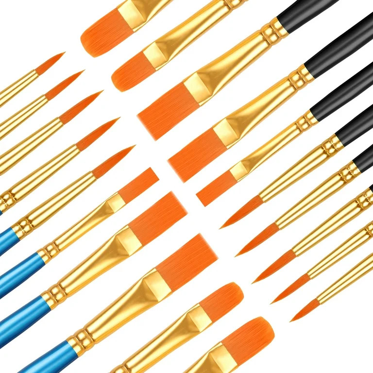 20 Pcs Paint Brushes, Paint Brush Set, Paint Brushes for Acrylic Painting, Watercolor Brushes, Ac... | Walmart (US)