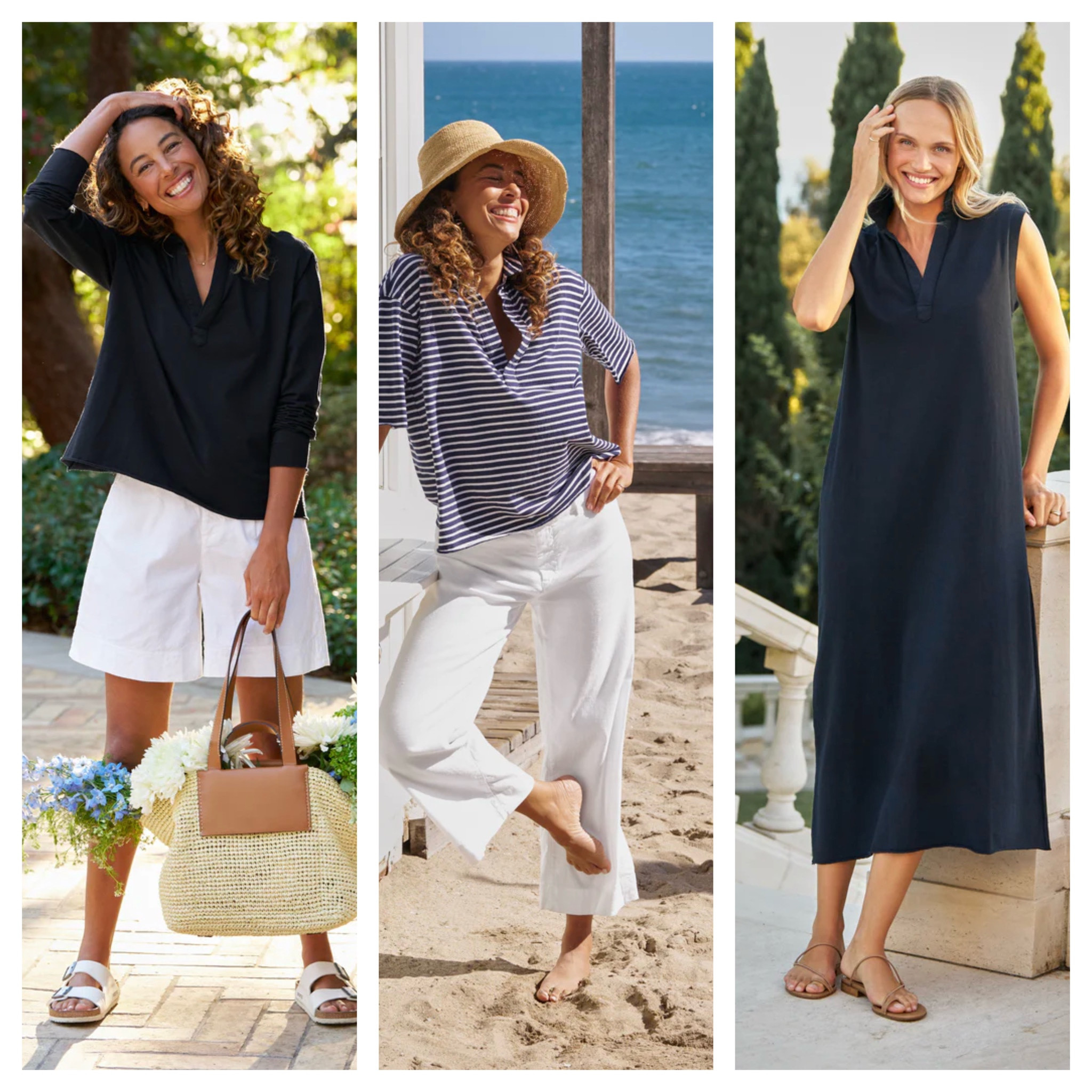 Summer is nearly arrived and relaxed sunny days are ahead. These elevated separates will take you from the beach to lunch, from the green markets to brunch. Versatile and comfortable.  Vacation outfits, weekend outfits, summer outfits  

#LTKOver40 #LTKTravel #LTKSeasonal