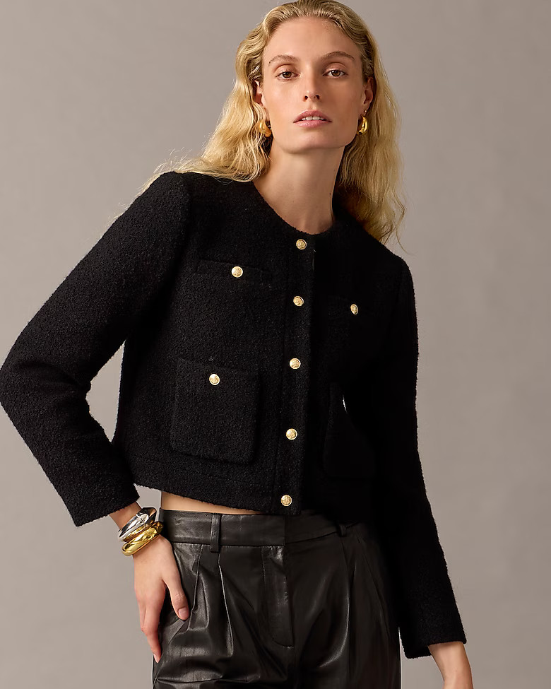 Collection cropped lady jacket in Italian wool-blend bouclé | J. Crew US