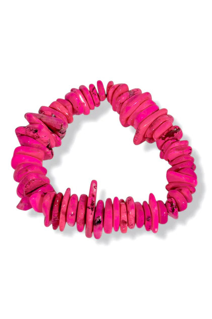 Virtue Chip Hot Pink Magnesite Beaded Bracelet | The Willow Tree