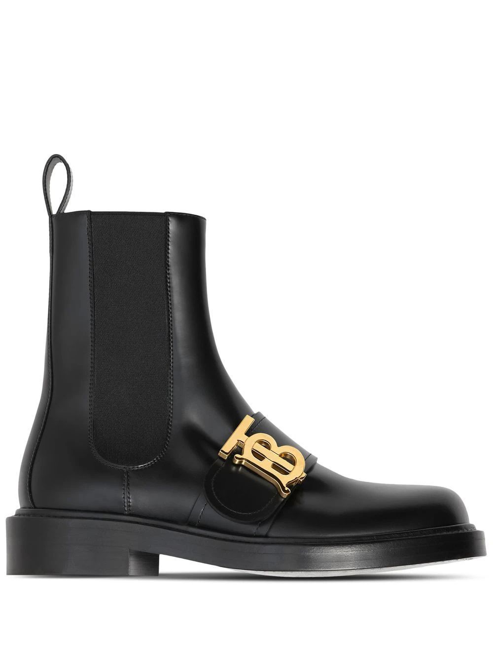 Burberry TB Plaque Leather Ankle Boots - Farfetch | Farfetch Global