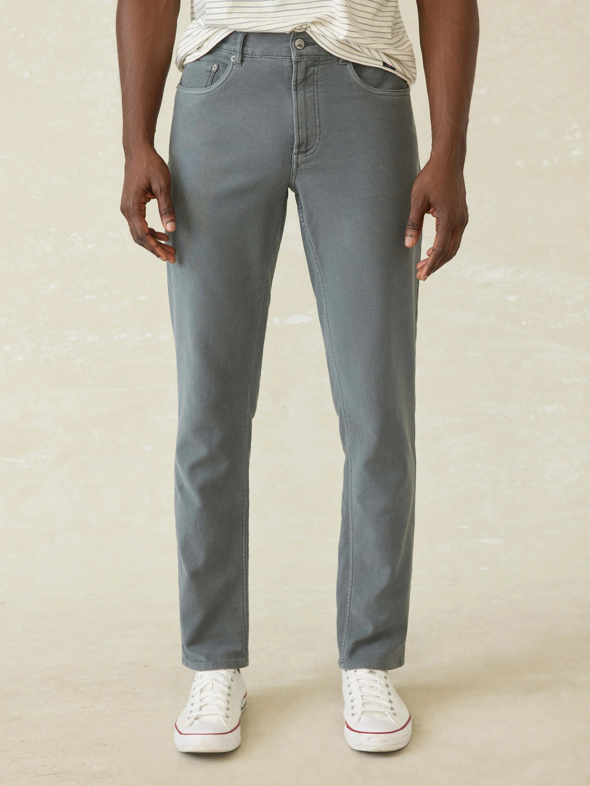 Stretch Terry 5-Pocket Pant - Slate | Faherty