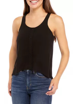 love, Fire Women's Button Down Tank Top, Black, Small | Belk