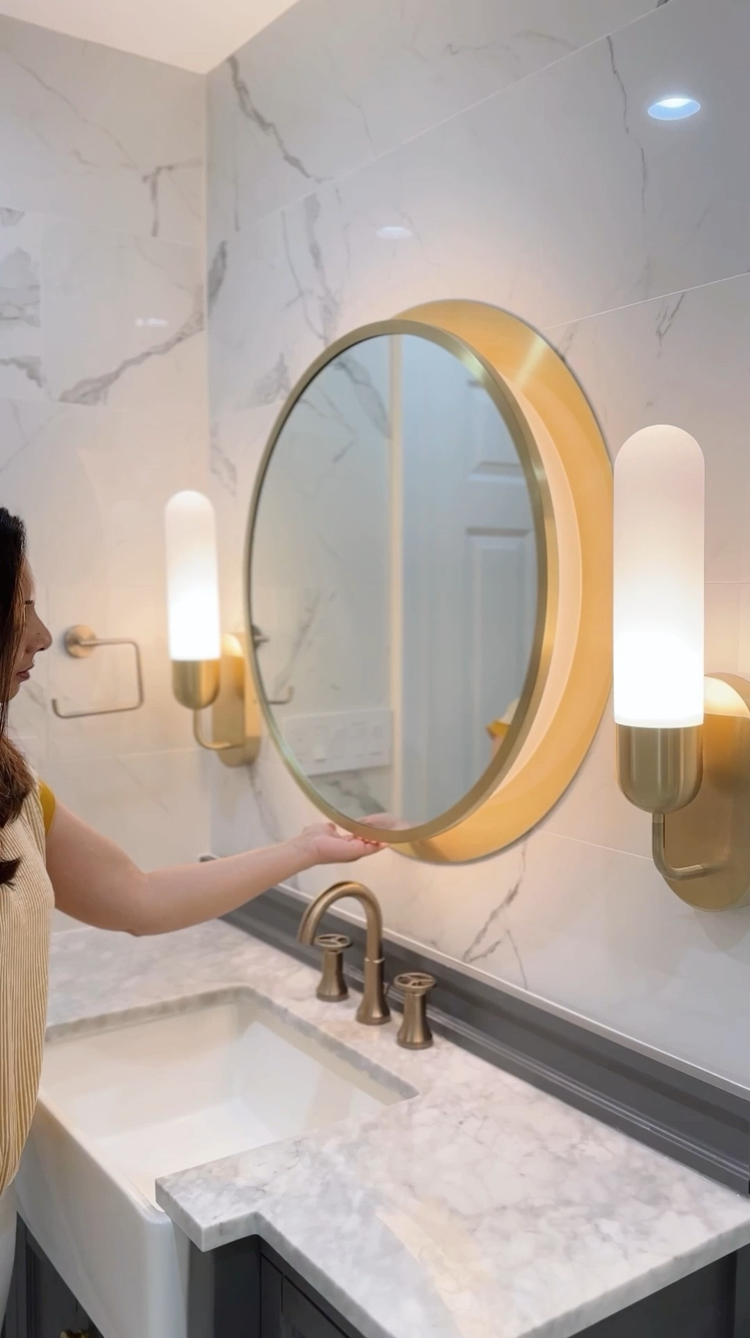 Bathroom vanities, mirrors , sconces and tiles  

#LTKHome #LTKSaleAlert #LTKMostLoved