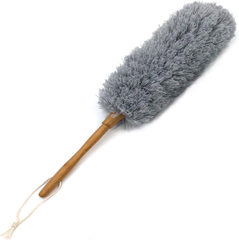 J&A Microfiber Duster Lightweight Feather Duster Comfortable Grip with Grey Bendable Head Bamboo ... | Amazon (US)