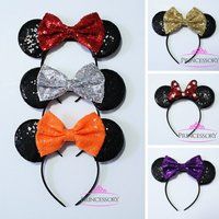 disney ears  mouse ears  minnie ears  mickey ears  halloween headband  sequin  princess  birthday party  baby headbad | Etsy (US)