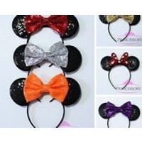 disney ears  mouse ears  minnie ears  mickey ears  halloween headband  sequin  princess  birthday party  baby headbad | Etsy (US)