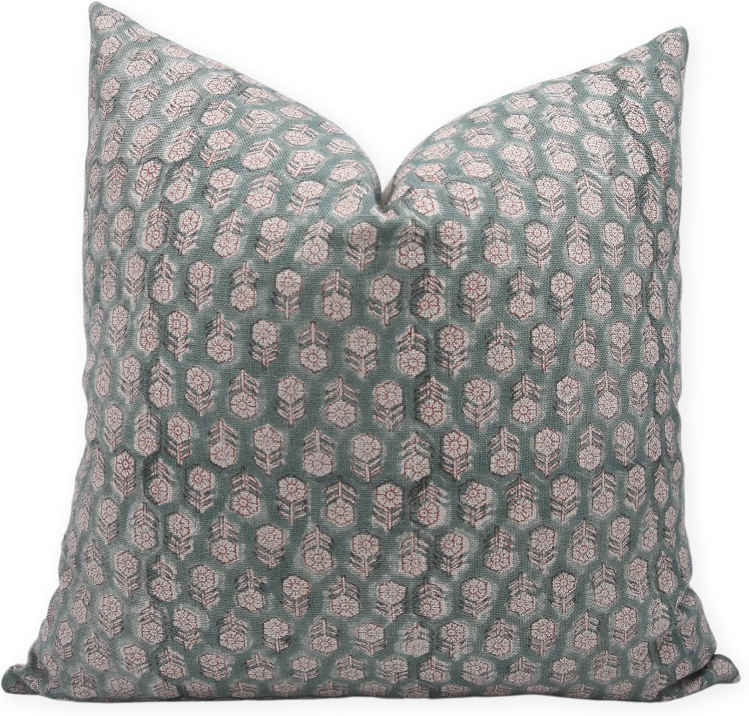 Fabritual Thick Linen Throw Pillow Cover, Outdoor Pillow with Handloom Print, Sustainable Handmad... | Amazon (US)