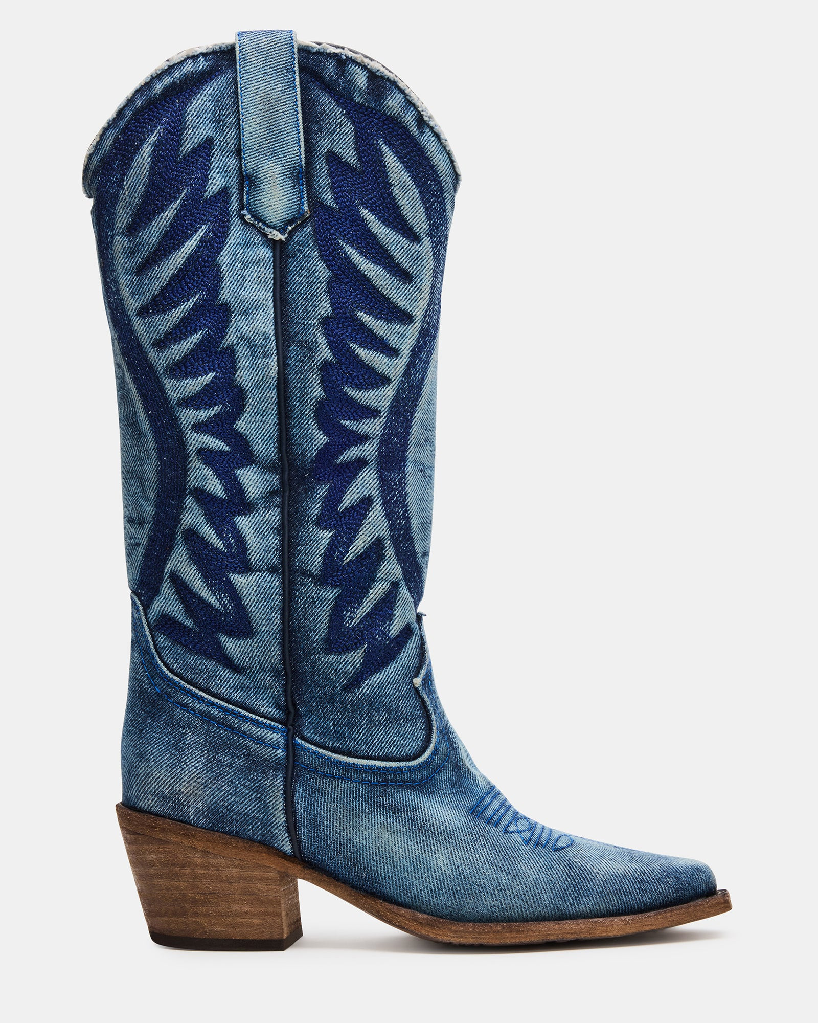 ALBANY Denim Fabric Pointed-Toe Women's Western Boot | Steve Madden (US)