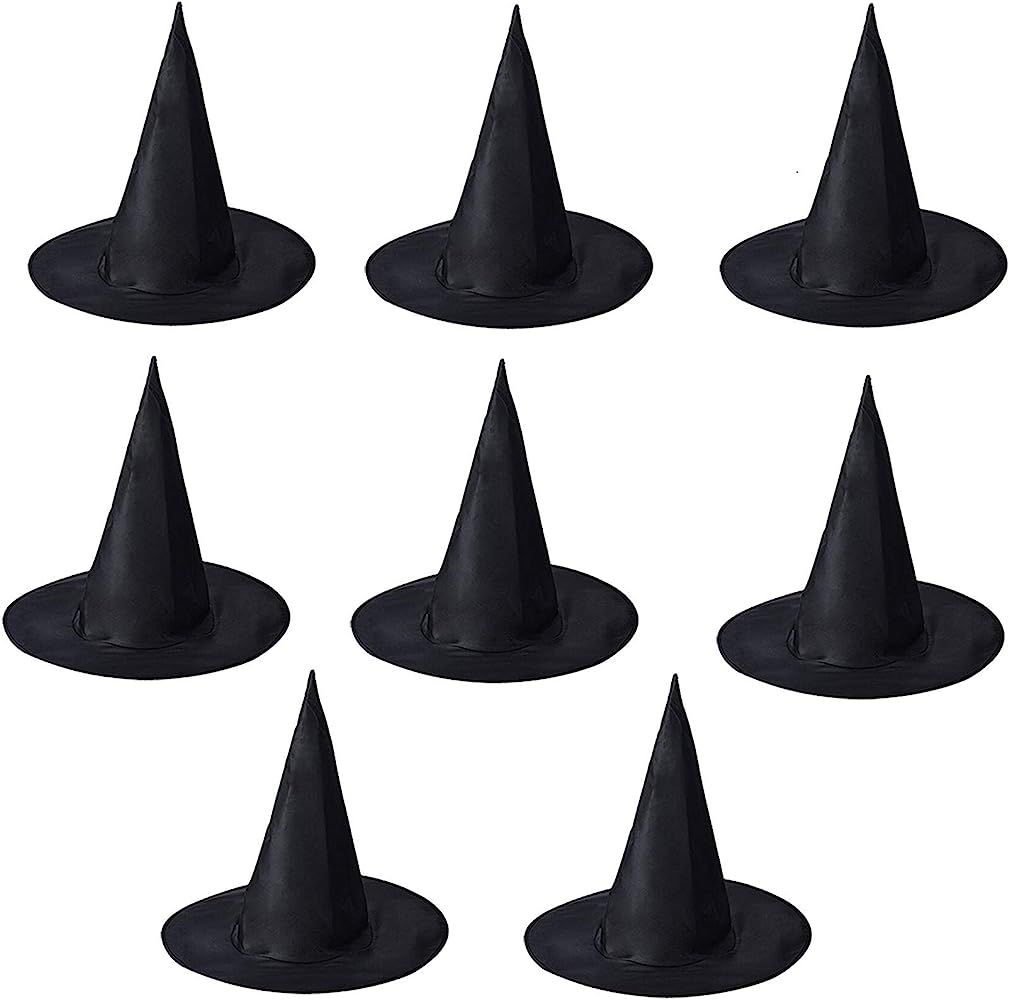 8 Pcs Halloween Costume Witch Hats Accessory for Halloween Party Decoration - Black | Amazon (US)