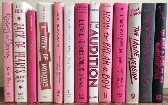 PRETTY in PINK! Up to a Foot of Decorative Books, Modern Farmhouse Decor Book Bundle, Bookcase St... | Etsy (US)