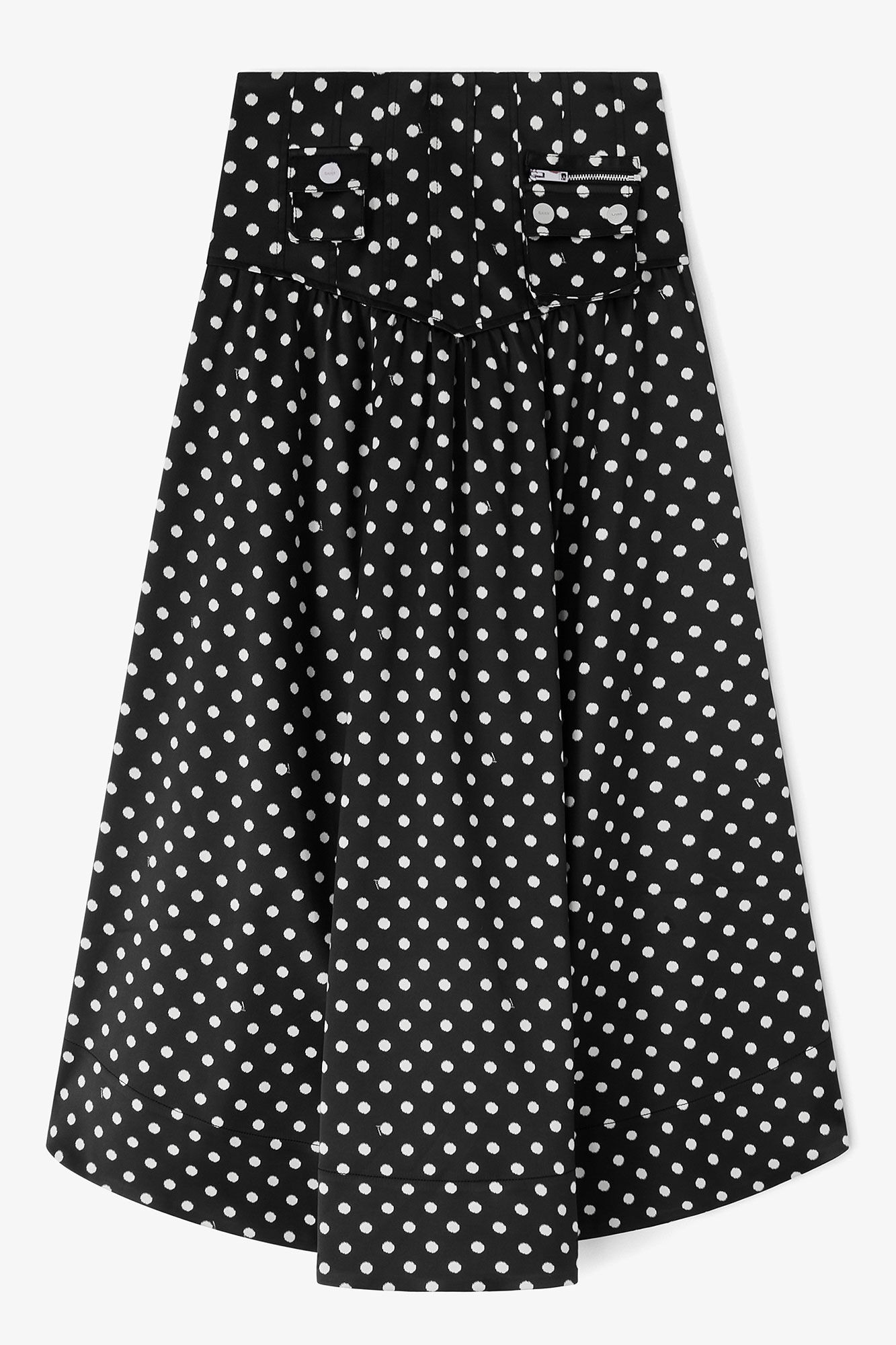 Polka-Dot Satin Corset Skirt | Ganni