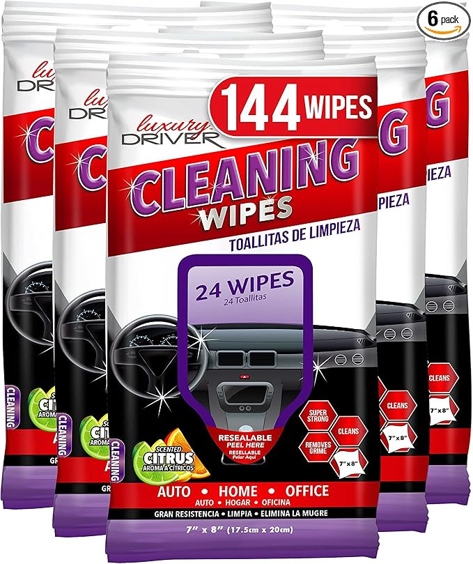 Car Wipes Interior Cleaner Wipes for Dust and Dirt for Dashboard Automotive Interior Cleaning Wip... | Amazon (US)