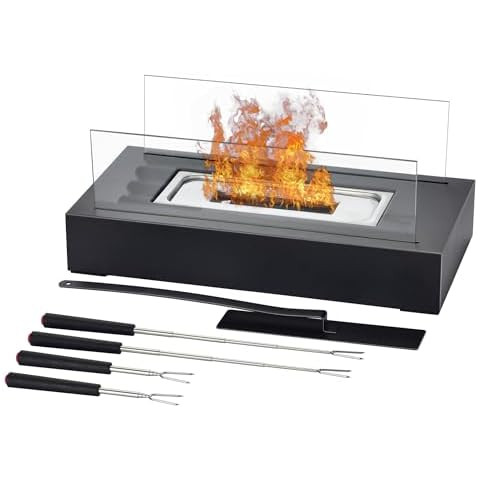 Tabletop Fire Pit with Smores Maker Kit Portable Indoor/Outdoor Mini Small Fireplace Table Top De... | Amazon (US)