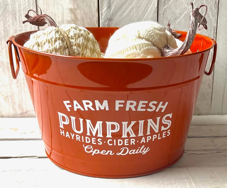 Fall Decor, Pumpkin Decor, Harvest Market, Personalized Tin,farmhouse Decor, Farmhouse Container,... | Etsy (US)