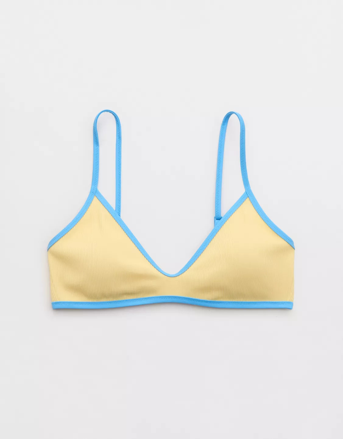 Aerie Skinny Strap Voop Ribbed Bikini Top | Aerie
