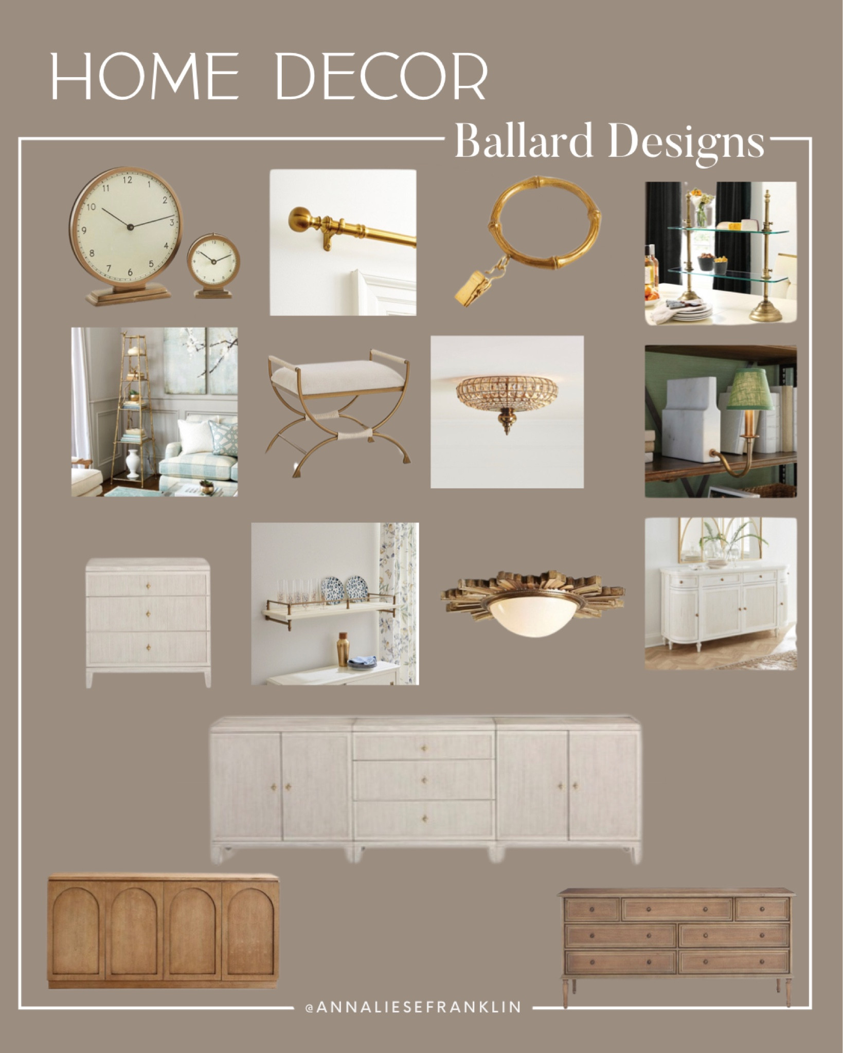 Home decor • living room decor • shelf styling • shelf decor • console table • brass accent lights • French kitchen decor • bookshelf light • dinning room buffet • bamboo curtain rod • brass curtain rod • 

#LTKhome