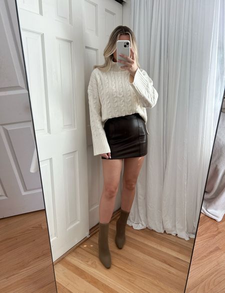 Size small in sweater & xs in skirt