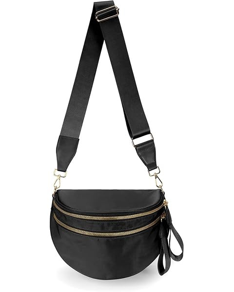 Spacious Nylon Crossbody Bag Bum Bag Handbags Wallets Purses Trendy Shoulder Bag for Women | Amazon (US)