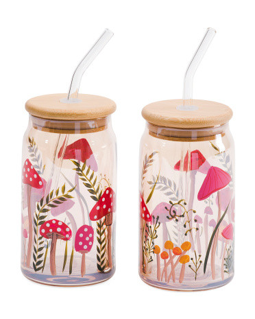 2pk Mushroom In Luster Amber Sipper Cups | Wood | Marshalls