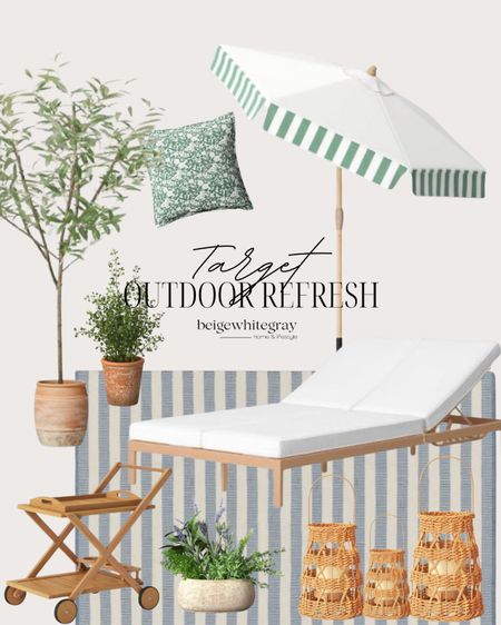 Gorgeous outdoor finds to refresh your outdoor spaces!! From lanterns to outdoor umbrellas, lounger, and rolling bar cart!! 

#LTKsalealert #LTKSeasonal #LTKhome