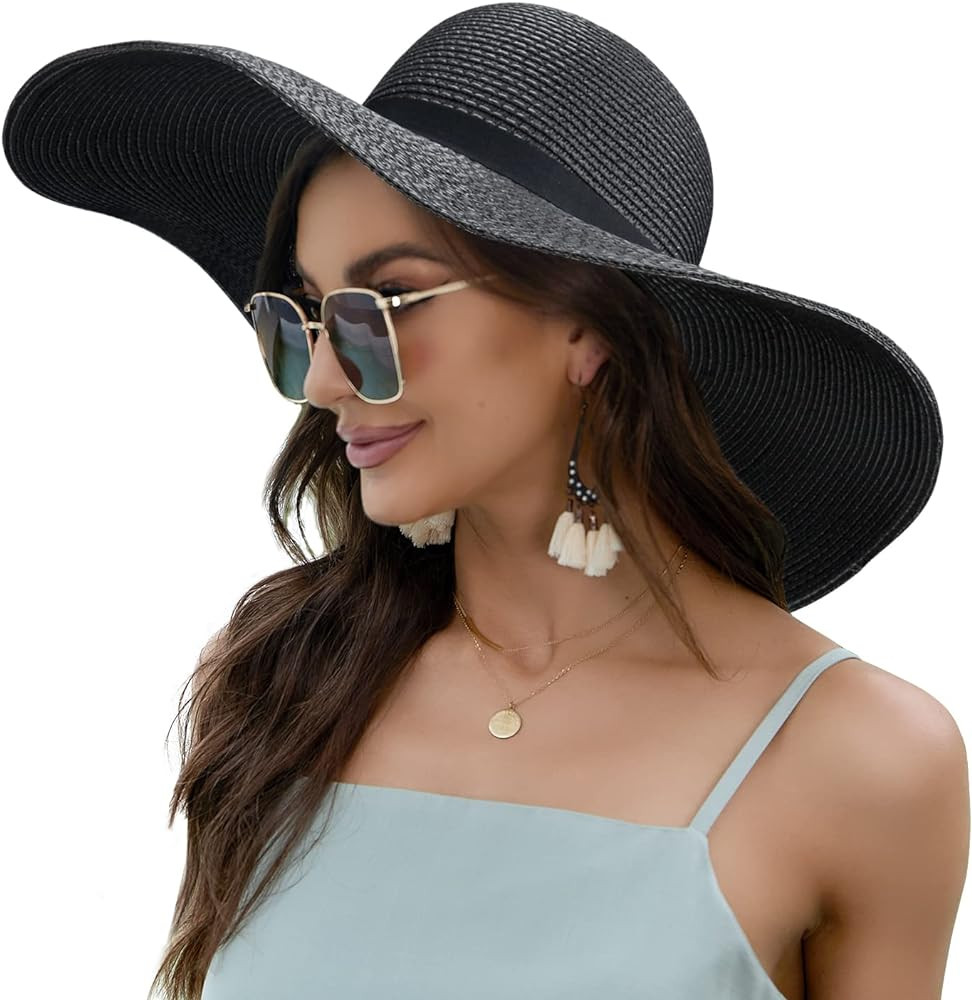 Naivlizer Women Wide Brim Sun Hat UPF50 Straw Summer Hat Floppy Beach Hat Roll-Up | Amazon (CA)