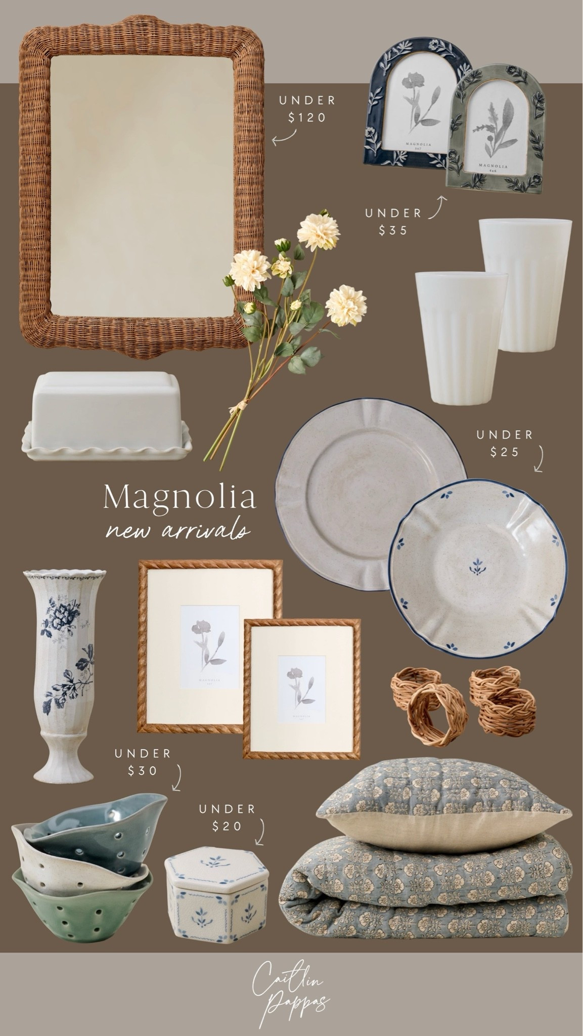 Magnolia new arrivals 🤍 Loving these summer, rustic favorites from the beautiful Magnolia collection for this upcoming season. Pretty blues and whites, and neutral textures.